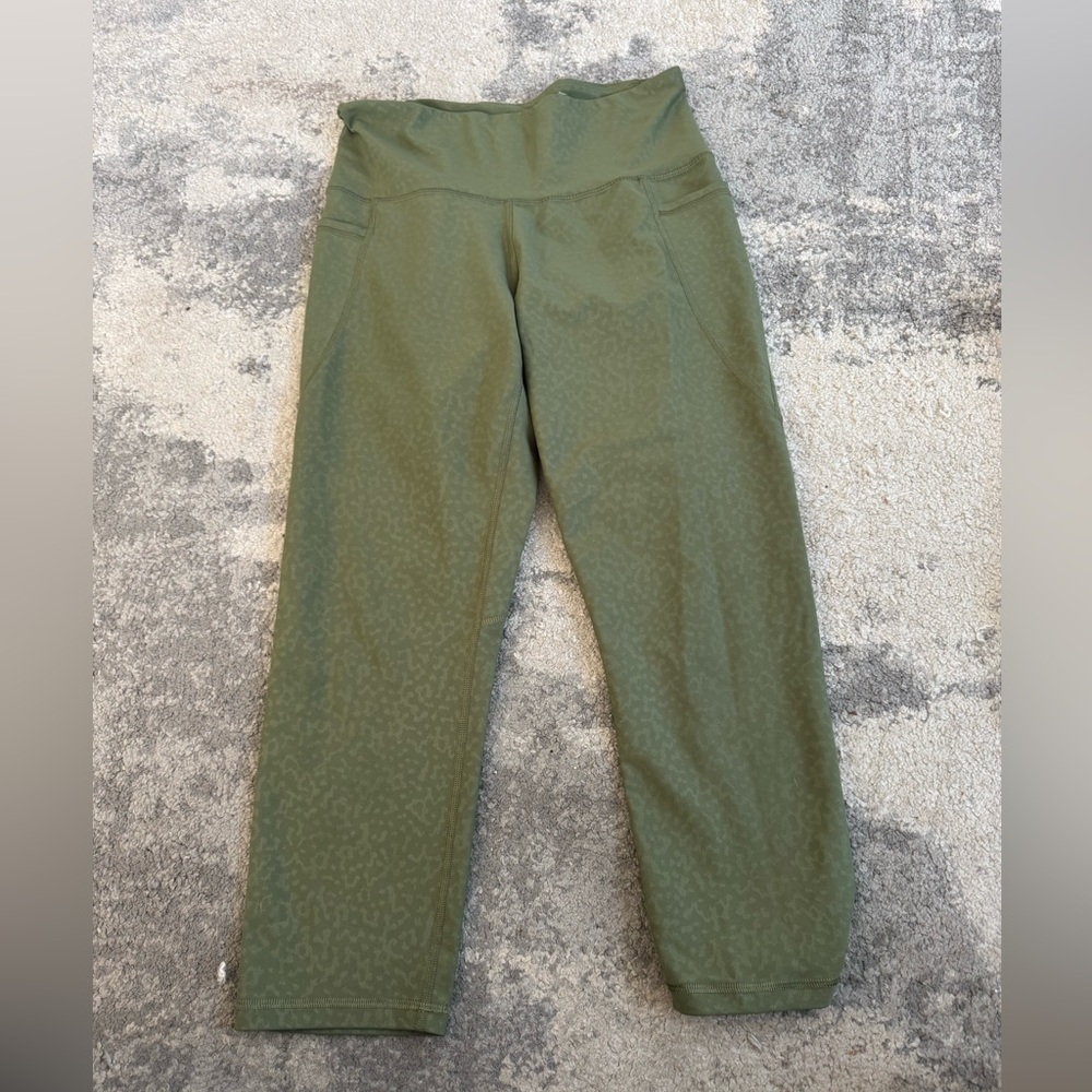 Old Navy Active Army Green Leggings Workout With Pockets Large